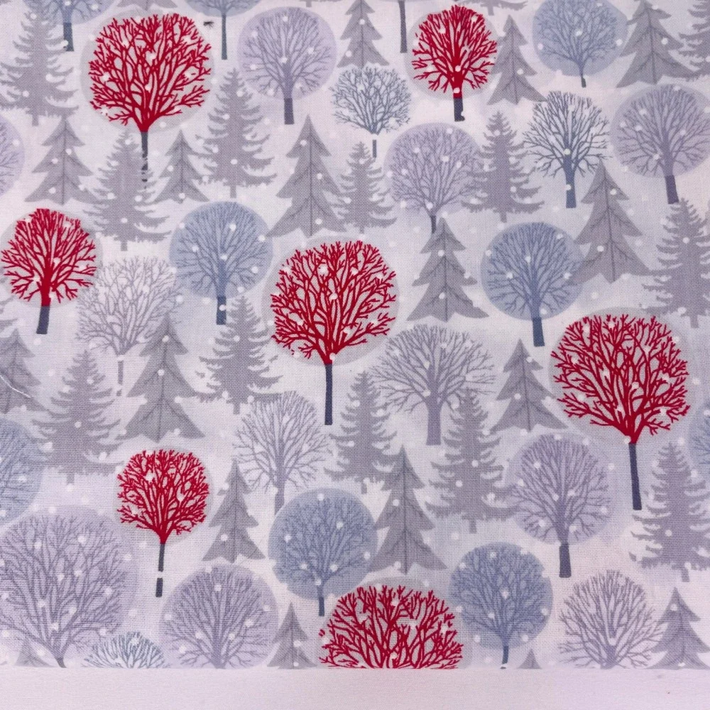 Henry Glass Holiday Cheer Fabric Jan Shade Beach Winter Tree 43x56 1.5 yards